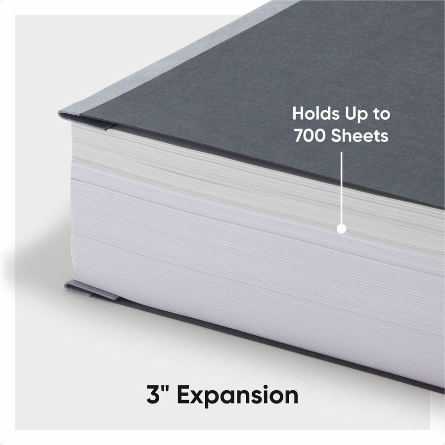 Smead Tabloid Recycled Report Cover - 11" x 17" - 3" Expansion - 1 Fastener(s) - 25 pt. - Pressboard - Black - Metal Compressor, Hinged - 100% Paper Recycled - 1 Each