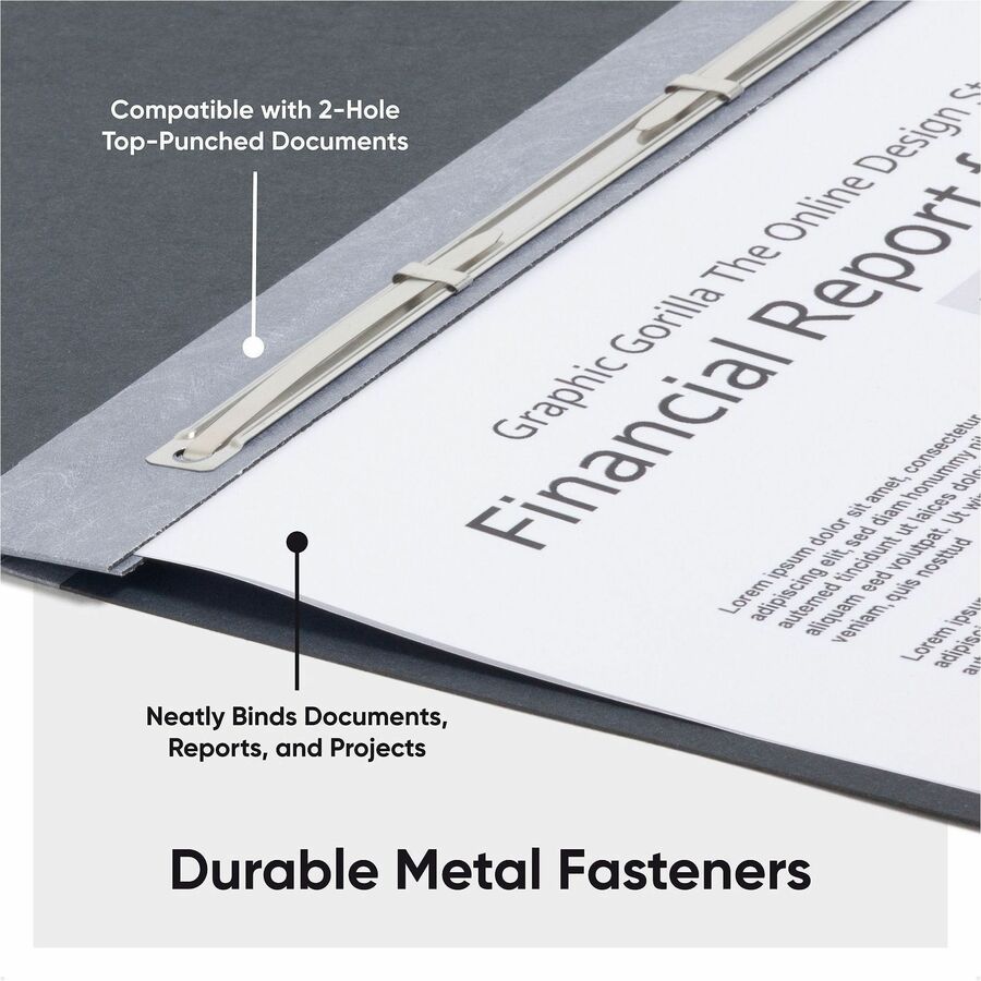 Smead Tabloid Recycled Report Cover - 11" x 17" - 3" Expansion - 1 Fastener(s) - 25 pt. - Pressboard - Black - Metal Compressor, Hinged - 100% Paper Recycled - 1 Each