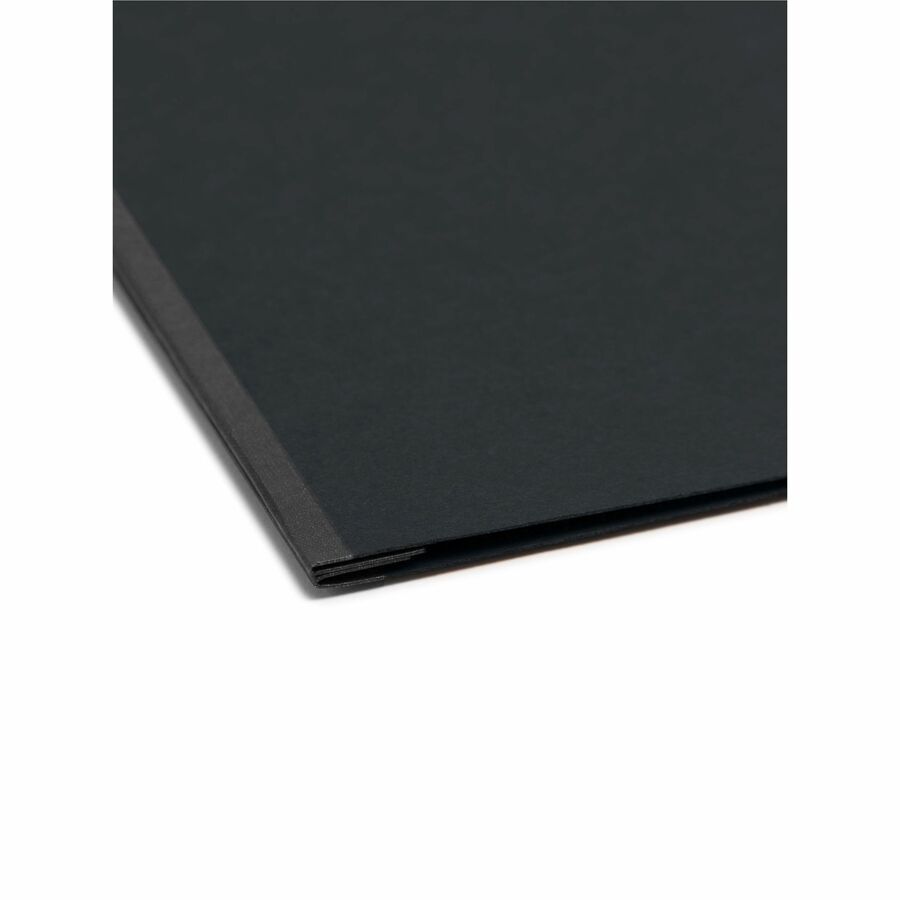 Smead Letter Recycled Fastener Folder - 3" Folder Capacity - 8 1/2" x 11" - 350 Sheets Capacity - 3" Expansion - 1 Fastener(s) - 25 pt. - Pressboard - Black - Metal Compressor, Hinged - 100% Paper Recycled - 1 Each