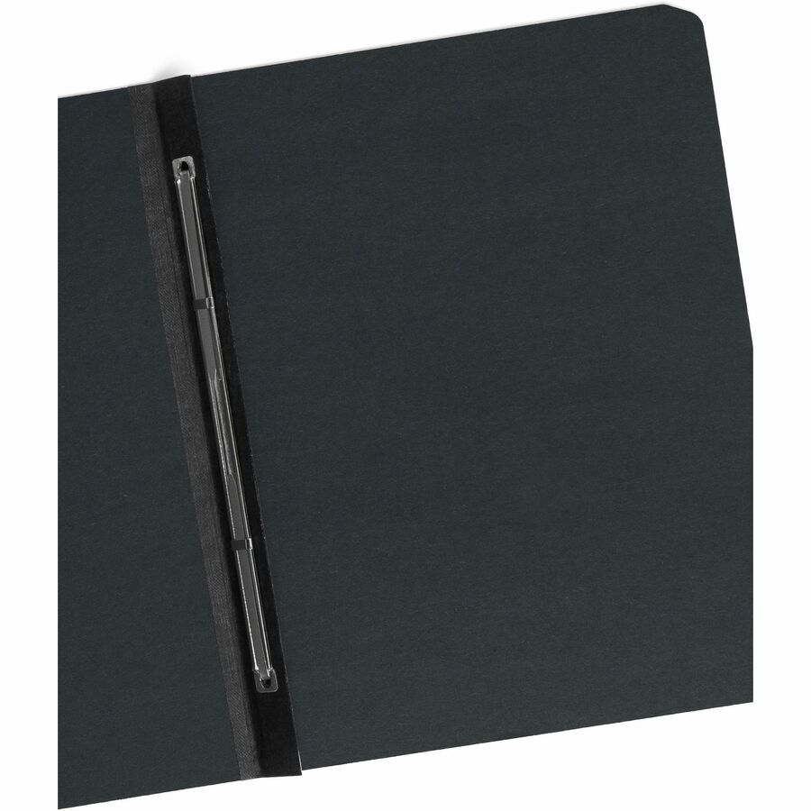 Smead Letter Recycled Fastener Folder - 3" Folder Capacity - 8 1/2" x 11" - 350 Sheets Capacity - 3" Expansion - 1 Fastener(s) - 25 pt. - Pressboard - Black - Metal Compressor, Hinged - 100% Paper Recycled - 1 Each