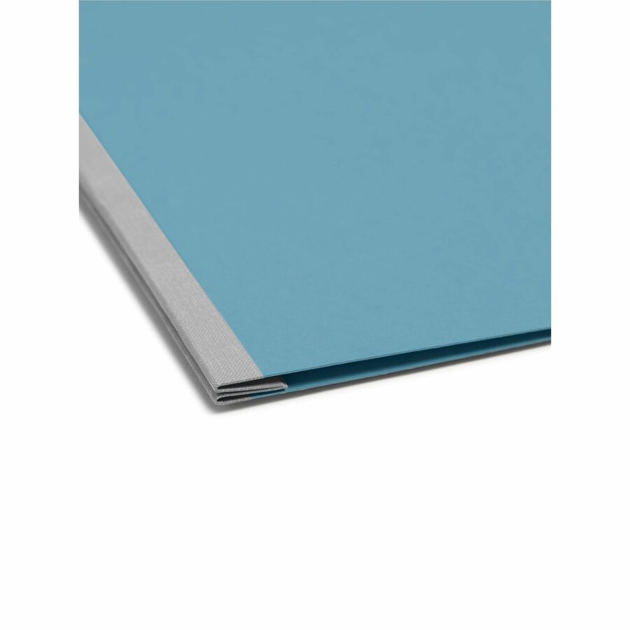 Smead Letter Recycled Fastener Folder - 8 1/2" x 11" - 3" Expansion - 1 Fastener(s) - 25 pt. - Pressboard - Blue - 100% Paper Recycled - 1 Each