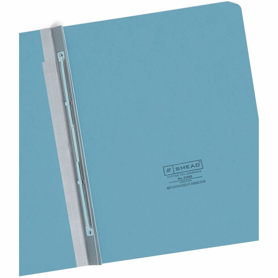 Smead Letter Recycled Fastener Folder - 8 1/2" x 11" - 3" Expansion - 1 Fastener(s) - 25 pt. - Pressboard - Blue - 100% Paper Recycled - 1 Each
