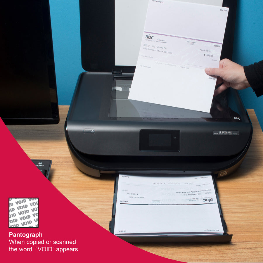 DocuGard Security Business Checks - Letter - 8 1/2" x 11" - 24 lb Basis Weight - Smooth - Watermarked, Pantograph, Coin-reactive Ink, Microtext Printing, Security Features Listing, Perforated, Security Warning, Patterned - Marble Blue - 500 / Ream