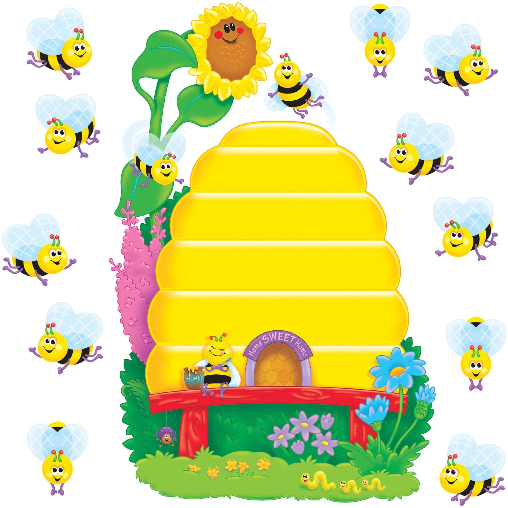 Trend Busy Bees Job Chart Bulletin Board Set - 36 x Bee, Beehive Shape - Multicolor - 1 Set
