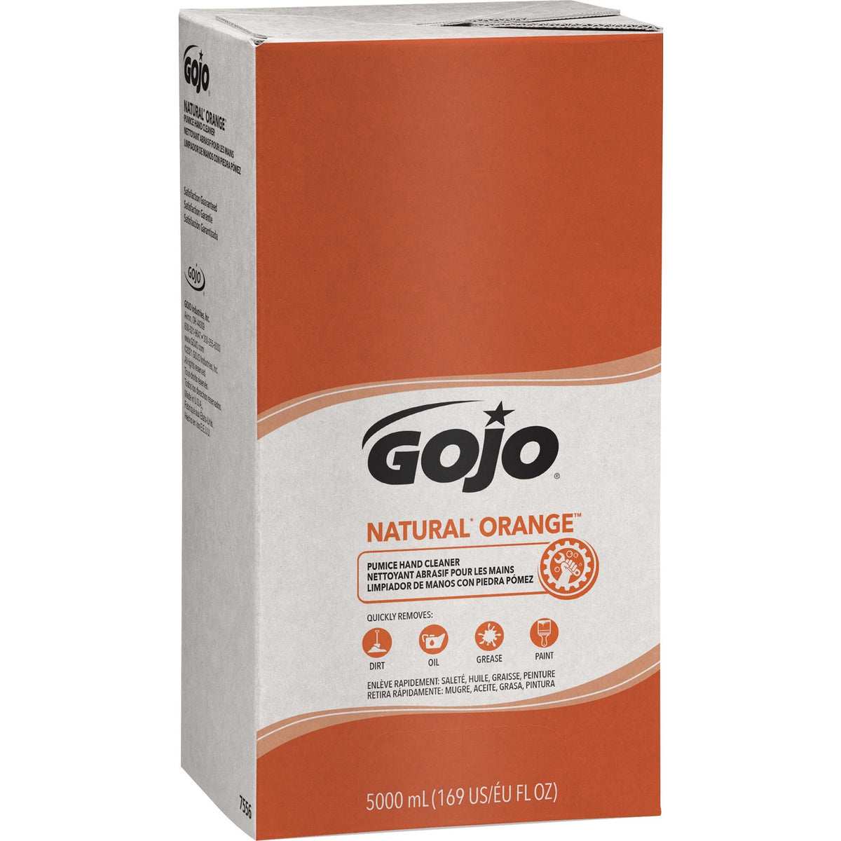 Gojo® Natural Orange Pumice Hand Cleaner - Citrus Scent - 1.32 gal - Oil Remover, Dirt Remover, Grease Remover, Soil Remover - Hand - White - Fast Acting - 1 Each