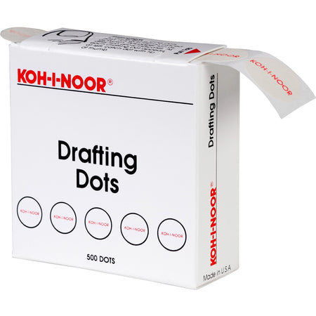 Koh-I-Noor Drafting Dots - 0.88" Diameter - White - Paper - Dispenser Included - Tear Resistant - For Holding - 500 / Box