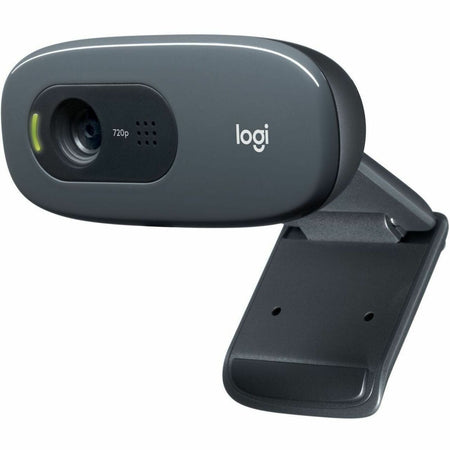 Logitech C270 Webcam - 30 fps - Black - USB 2.0 - 1 Each - 3 Megapixel Interpolated - 1280 x 720 Video - Fixed Focus - 55&deg; Angle - Widescreen - Microphone - For Computer, Notebook, Monitor