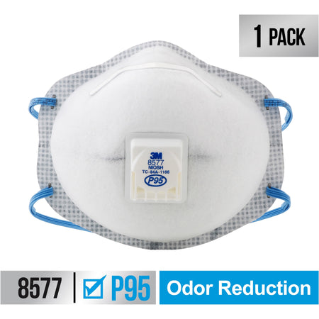 3M Advanced Filter Relief Respirator - Particulate, Odor Protection - White - Adjustable Nose Clip, Braided Headband, Exhalation Valve - 1 / Pack