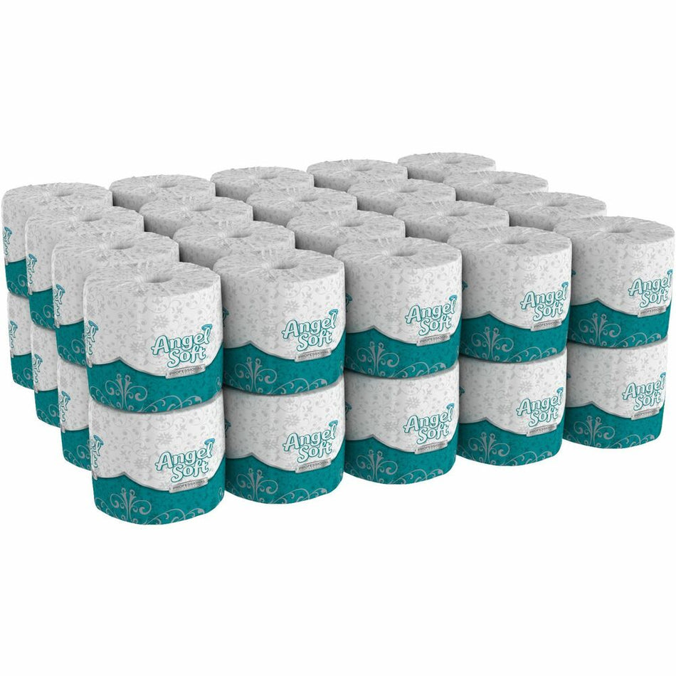 Angel Soft Professional Series Embossed Toilet Paper - 2 Ply - 4" Width x 4.05" Length - 450 Sheets/Roll - White - Fiber - 40 / Carton