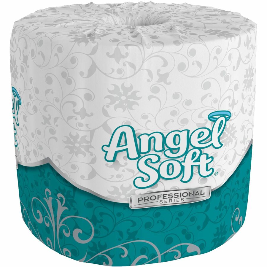 Angel Soft Professional Series Embossed Toilet Paper - 2 Ply - 4" Width x 4.05" Length - 450 Sheets/Roll - White - Fiber - 40 / Carton