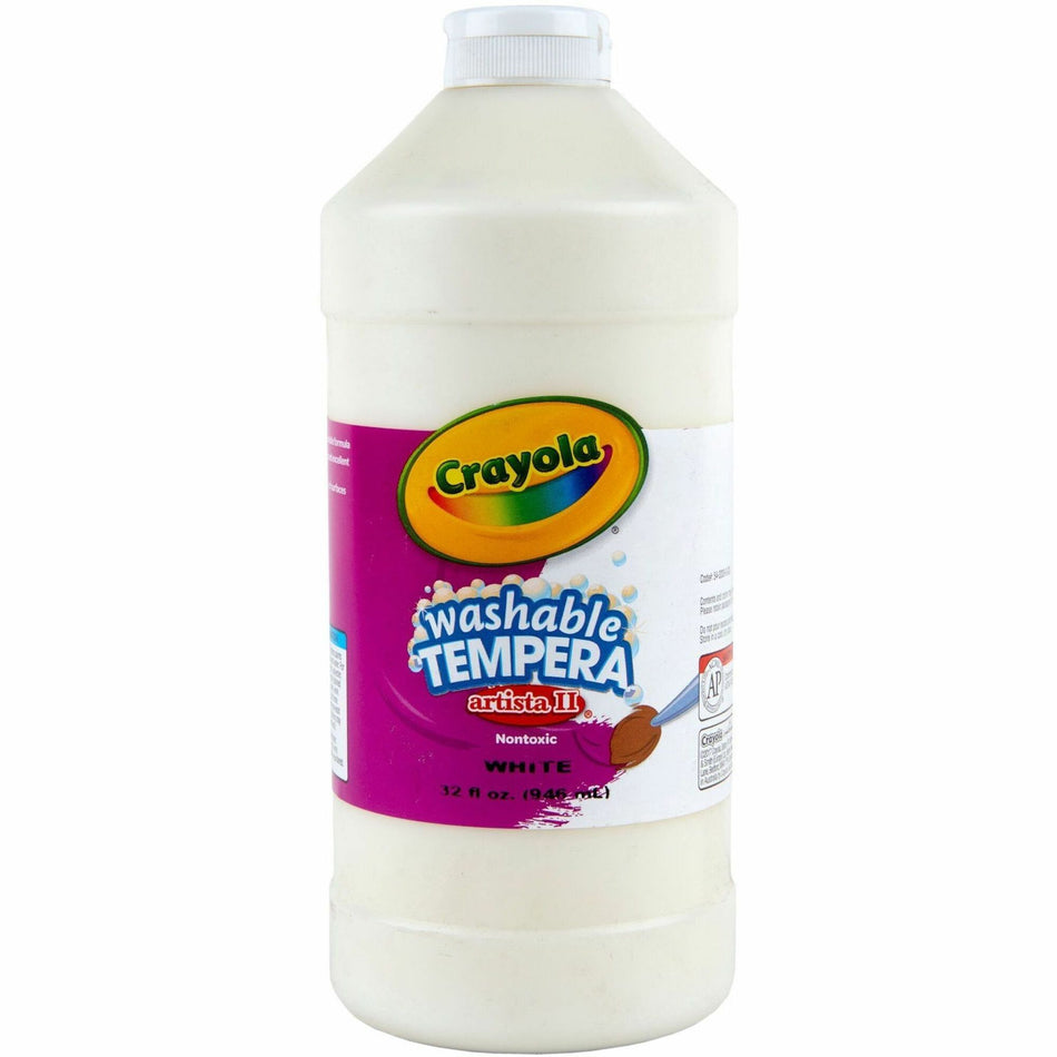 Crayola Washable Tempera Paint - 1 Color(s) - White - 2 lb - Washable - 1 Each