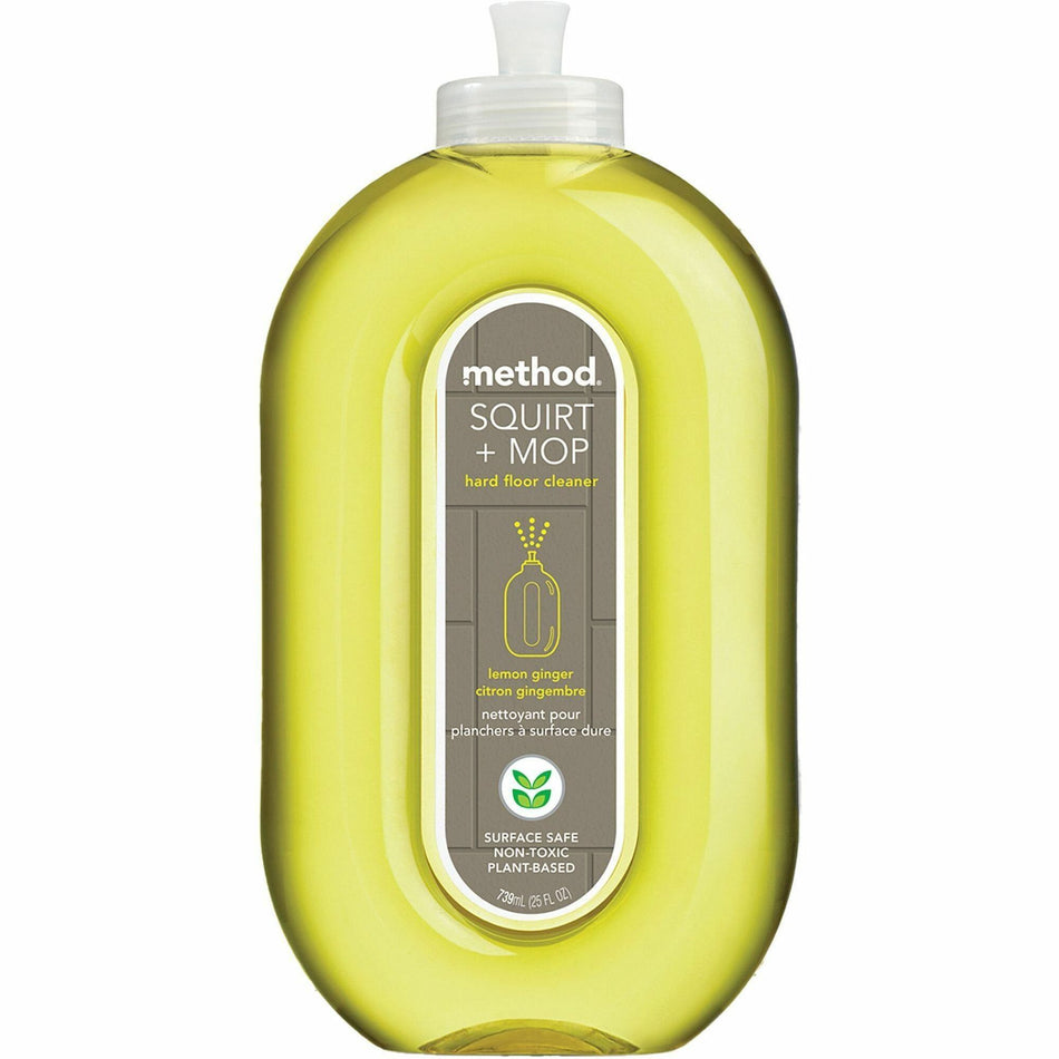Method Squirt + Mop Hard Floor Cleaner - Ready-To-Use - 25 fl oz (0.8 quart) - Lemon Ginger Scent - Non-toxic, Deodorize, Triclosan-free - Lemon - 1 Each