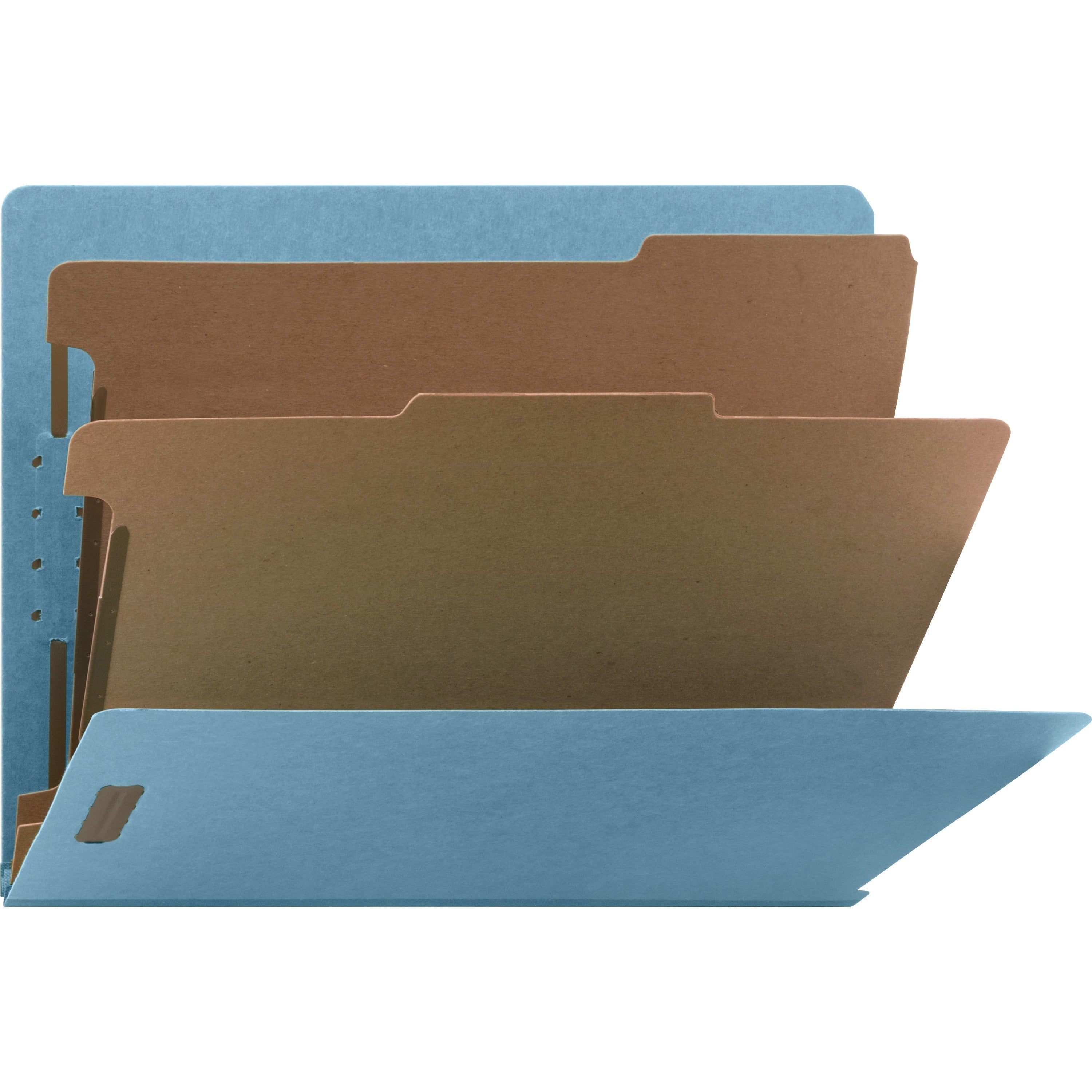 Nature Saver Letter Recycled Classification Folder - 8 1/2" x 11" - End Tab Location - 2 Divider(s) - 25 pt. - Fiberboard - Blue - 100% Recycled - 10 / Box