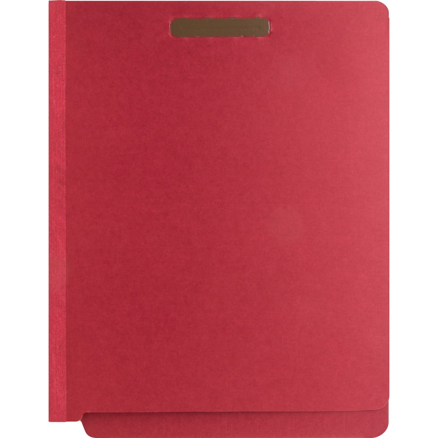 Nature Saver Letter Recycled Classification Folder - 8 1/2" x 11" - End Tab Location - 2 Divider(s) - 25 pt. - Fiberboard - Bright Red - 100% Recycled - 10 / Box