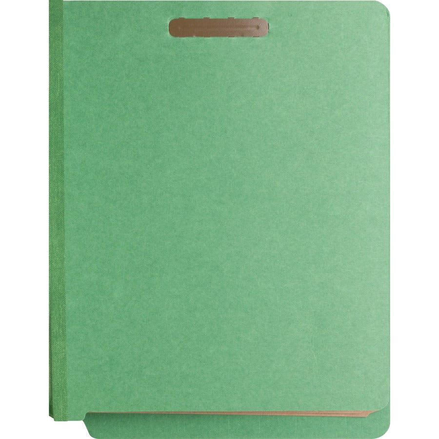 Nature Saver Letter Recycled Classification Folder - 8 1/2" x 11" - End Tab Location - 2 Divider(s) - 25 pt. - Fiberboard - Green - 100% Recycled - 10 / Box