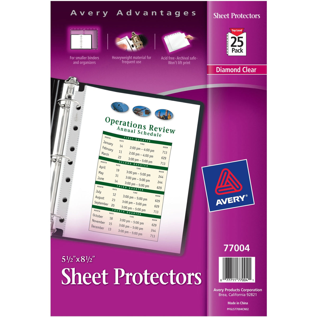 Avery® Mini Diamond Clear Heavyweight Sheet Protectors - 1 x Sheet Capacity - For 5 1/2" x 8 1/2" Sheet - 7 x Holes - 3 x Rings - Top Loading - Rectangular - Clear - Polypropylene - 25 / Pack
