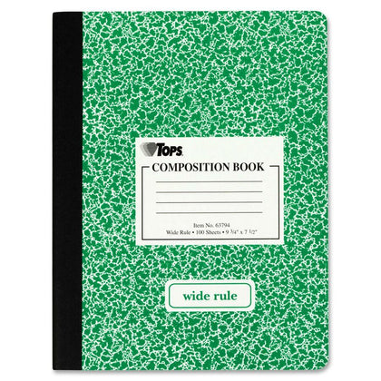 TOPS Composition Books: Wide Ruled, 100 Sheets, Sewn Binding