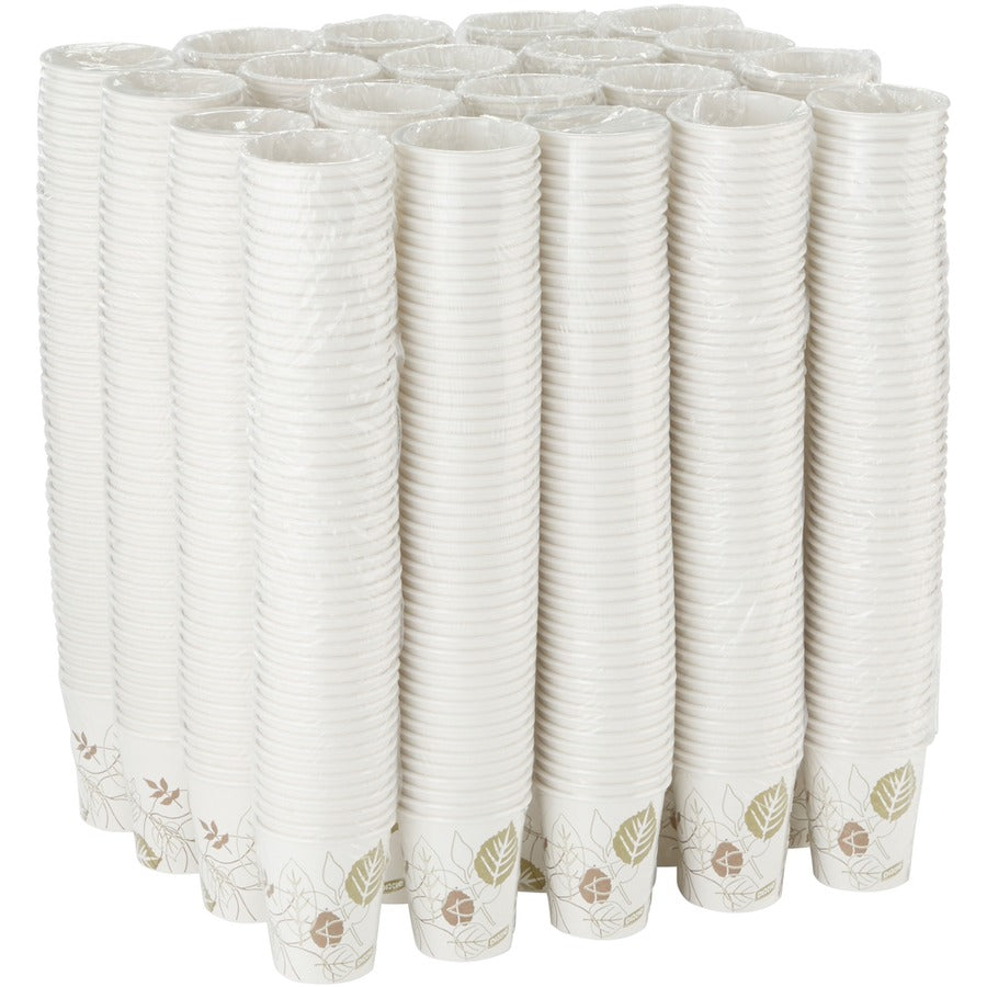 Dixie Pathways 10 oz Paper Hot Cups By GP Pro - 50 / Pack - 10 fl oz - 20 / Carton - White - Paper - Hot Drink