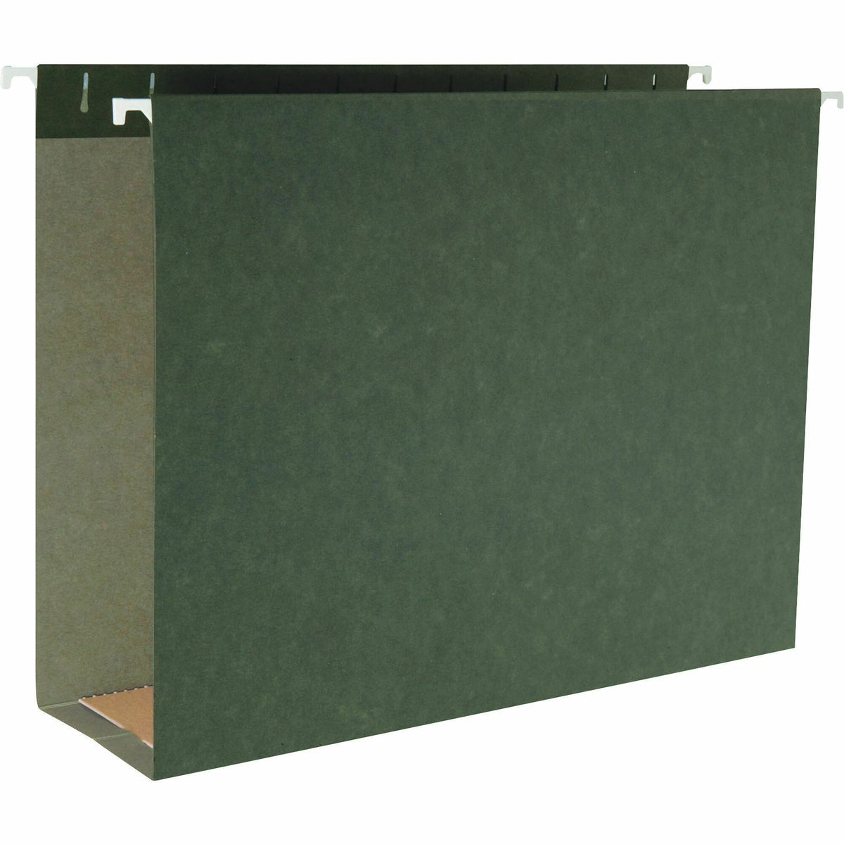 Business Source 1/5 Tab Cut Legal Recycled Hanging Folder - 8 1/2" x 14" - Capacity3" Expansion - Standard Green - 10% Recycled - 25 / Box