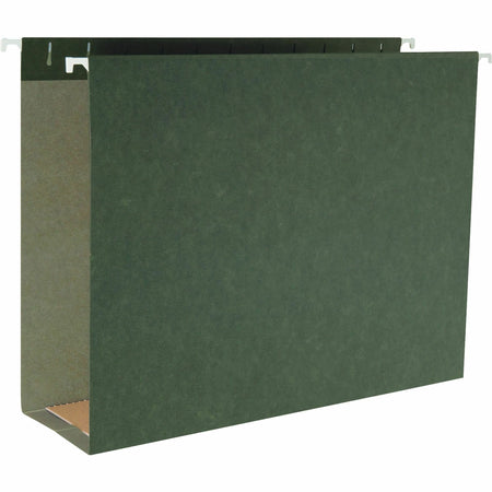 Business Source 1/5 Tab Cut Legal Recycled Hanging Folder - 8 1/2" x 14" - Capacity3" Expansion - Standard Green - 10% Recycled - 25 / Box