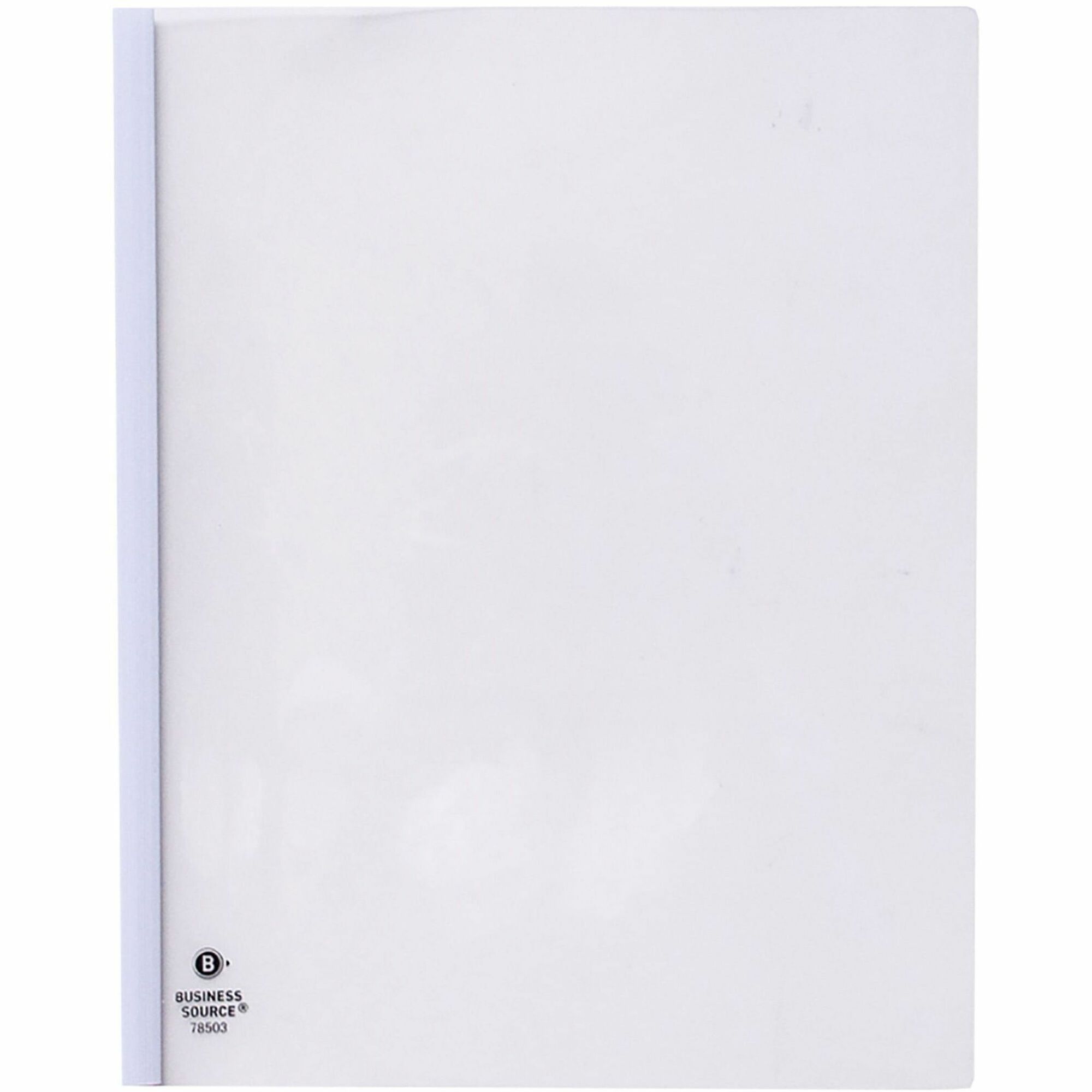 Business Source Report Cover - 1/8" Folder Capacity - 8 1/8" x 11" - Polypropylene - White - 50 / Box