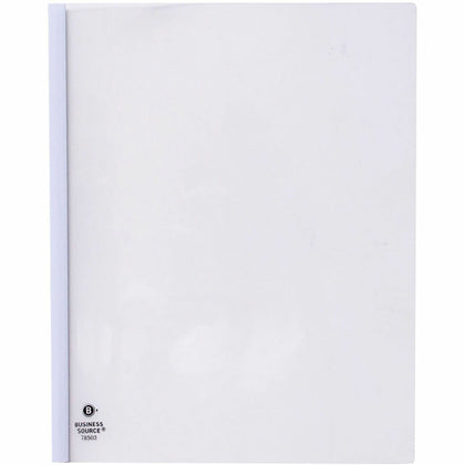 Business Source Report Cover - 1/8’’ Folder Capacity - Polypropylene - White - 50/Box - Covers