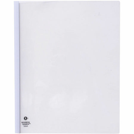 Business Source Report Cover - 1/8" Folder Capacity - 8 1/8" x 11" - Polypropylene - White - 50 / Box