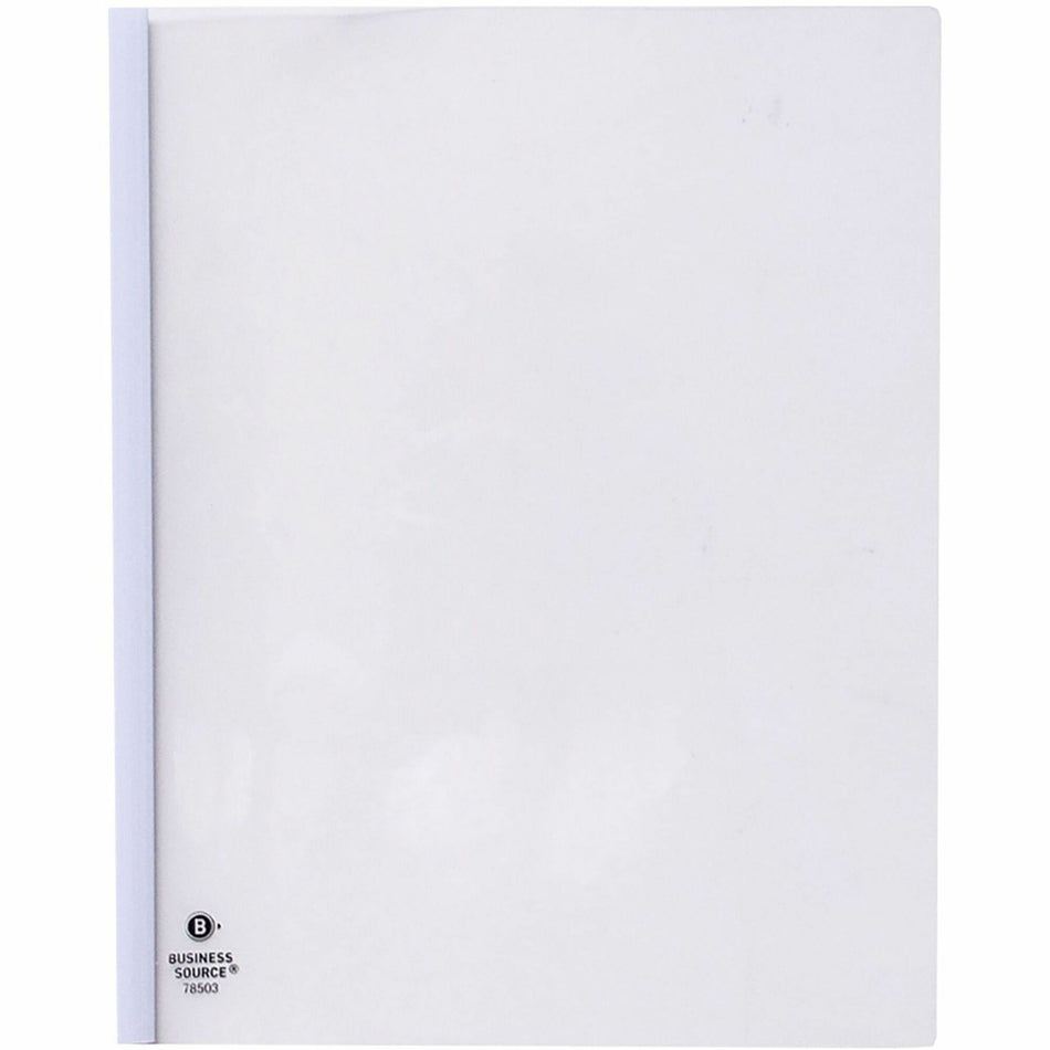 Business Source Report Cover - 1/8" Folder Capacity - 8 1/8" x 11" - Polypropylene - White - 50 / Box