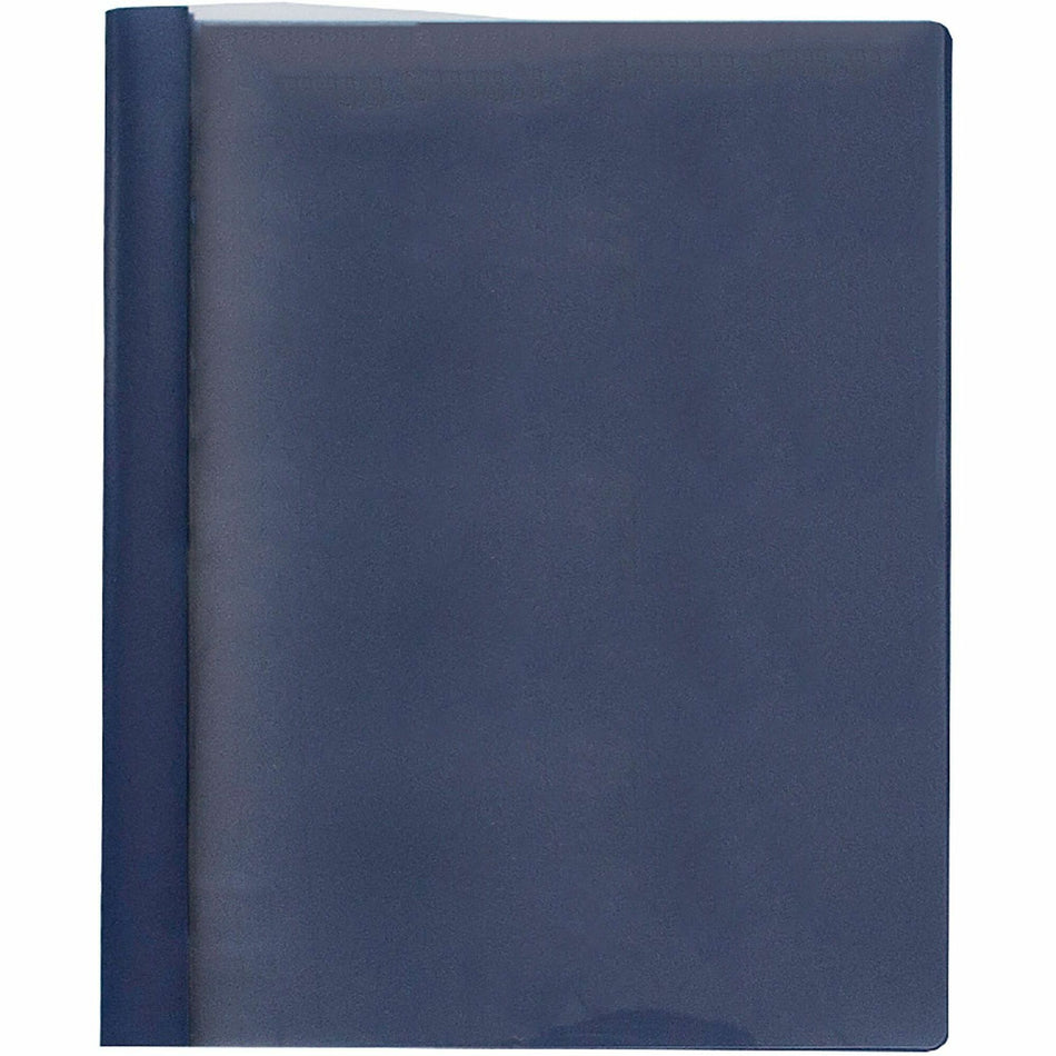 Business Source Letter Report Cover - 1/2" Folder Capacity - 8 1/2" x 11" - 100 Sheets Capacity - 3 x Prong Fastener(s) - Clear, Dark Blue - Durable, Non-stick, Heavy Duty, Water Resistant, Textured - 25 / Box
