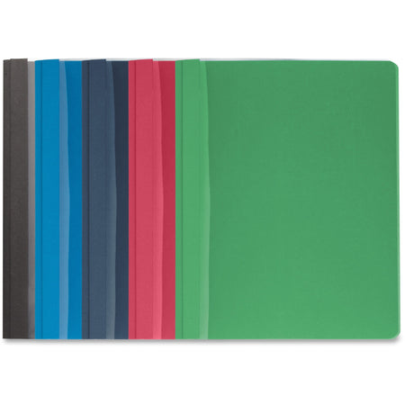 Business Source Letter Report Cover - 8 1/2" x 11" - 100 Sheets Capacity - 3 x Prong Fastener(s) - Assorted - Textured, Non-stick - 25 / Box