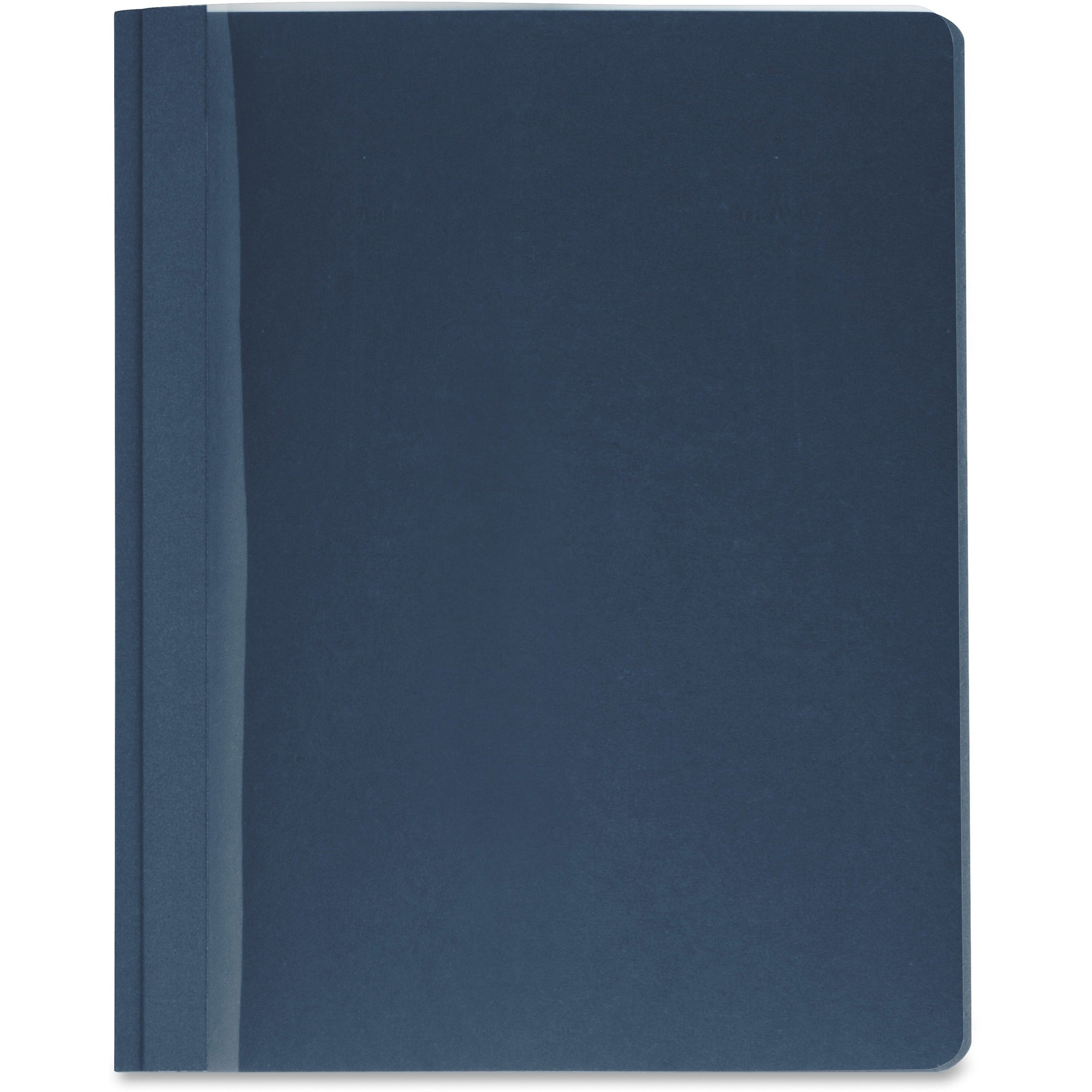 Business Source Letter Report Cover - 8 1/2" x 11" - 100 Sheets Capacity - 3 x Prong Fastener(s) - Clear, Dark Blue - Textured, Non-stick - 25 / Box