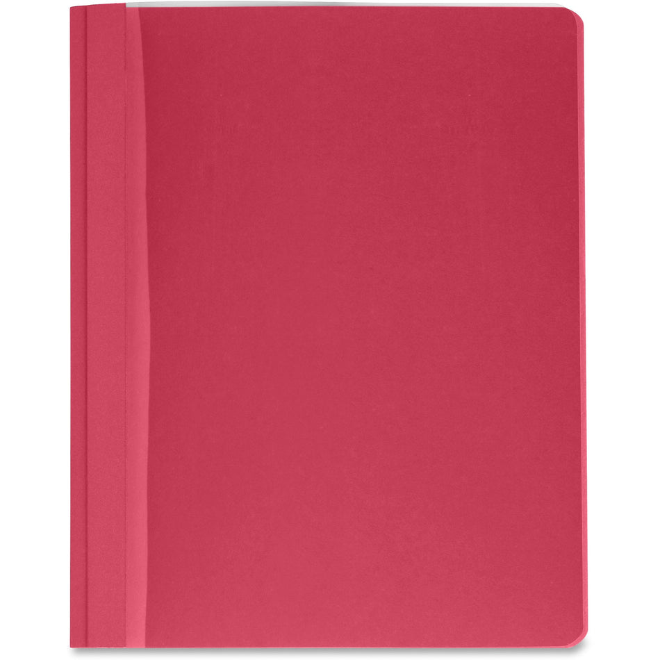 Business Source Letter Report Cover - 8 1/2" x 11" - 100 Sheets Capacity - 3 x Prong Fastener(s) - Red - Textured, Non-stick - 25 / Box