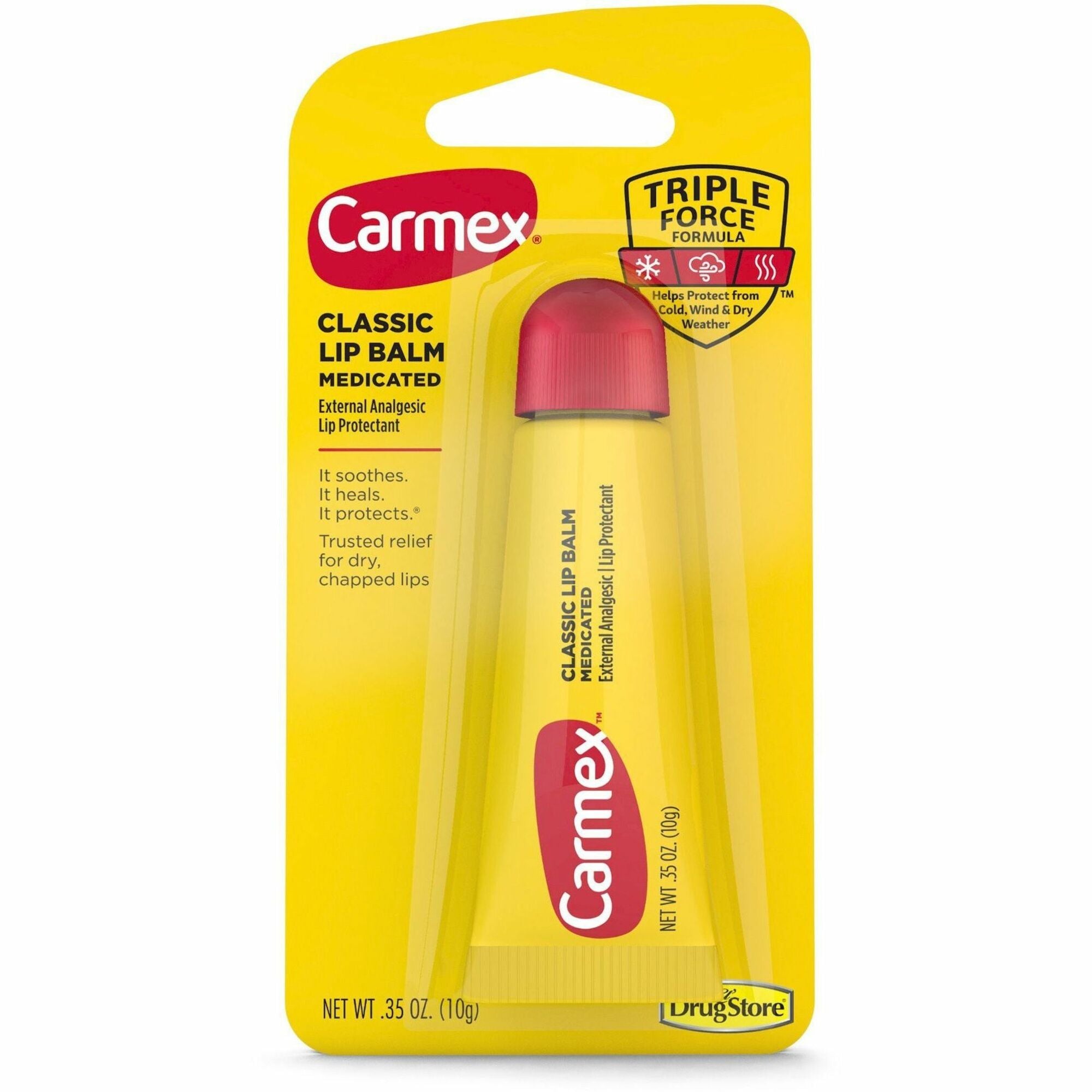 Carmex Medicated Classic Lip Balm - Cream - 0.35 fl oz - Tube - Applicable on Lip - Moisturising Tube - 6 / Box