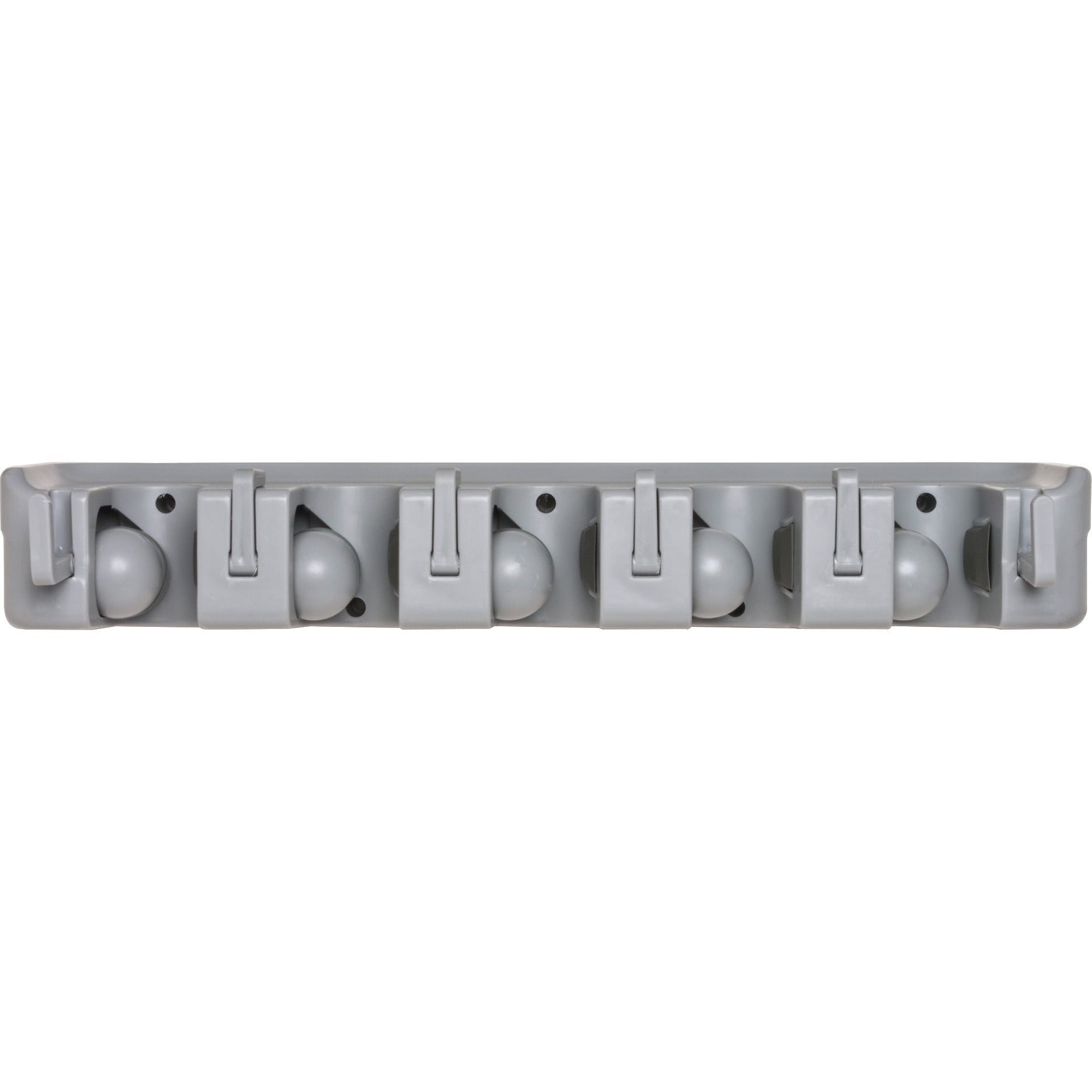 Genuine Joe Wall Organizer Rack for Cleaning Tools - Sturdy ABS Plastic - Gray - Tool Organizers