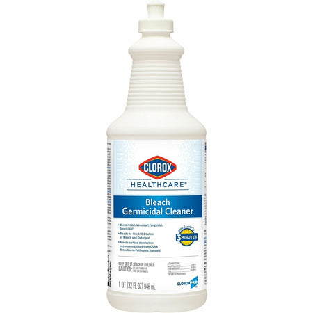 Clorox Healthcare Pull-Top Bleach Germicidal Cleaner - For Hard Surface, Nonporous Surface - Ready-To-Use - 32 fl oz (1 quart) - Disinfectant, Anti-corrosive - White - 1 Each