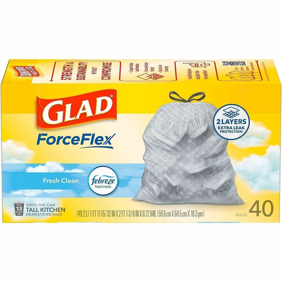 Glad ForceFlex Tall Kitchen Drawstring Trash Bags - Alternate-Image1
