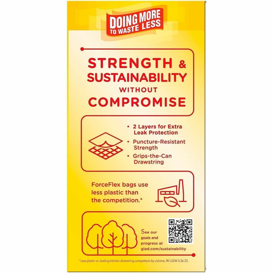 Glad ForceFlex Tall Kitchen Drawstring Trash Bags - Alternate-Image2