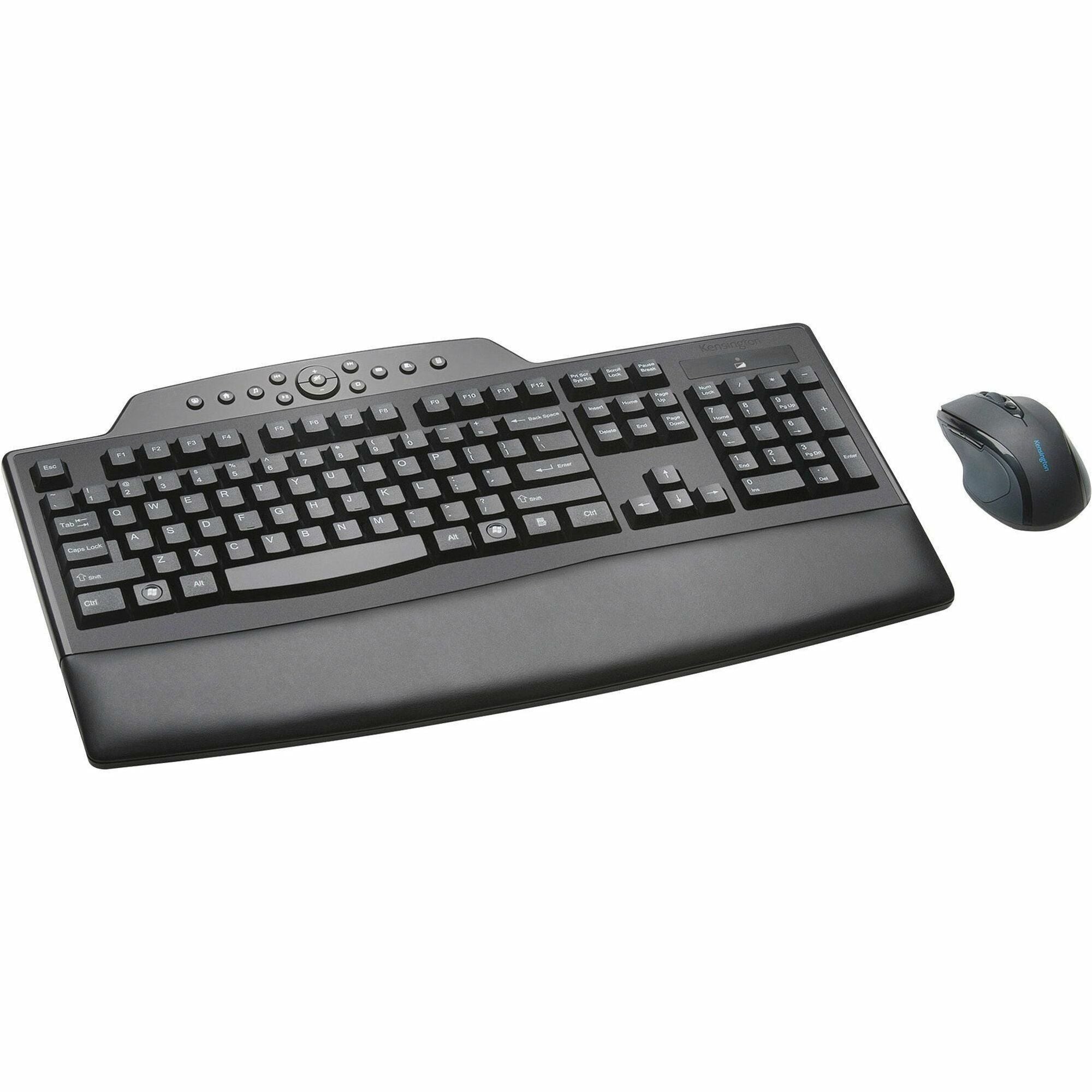Kensington Pro Fit Wireless Desktop Set - USB Wireless RF 2.40 GHz Keyboard - Black - USB Wireless RF Mouse - Black - Right-handed for PC - 1 Each