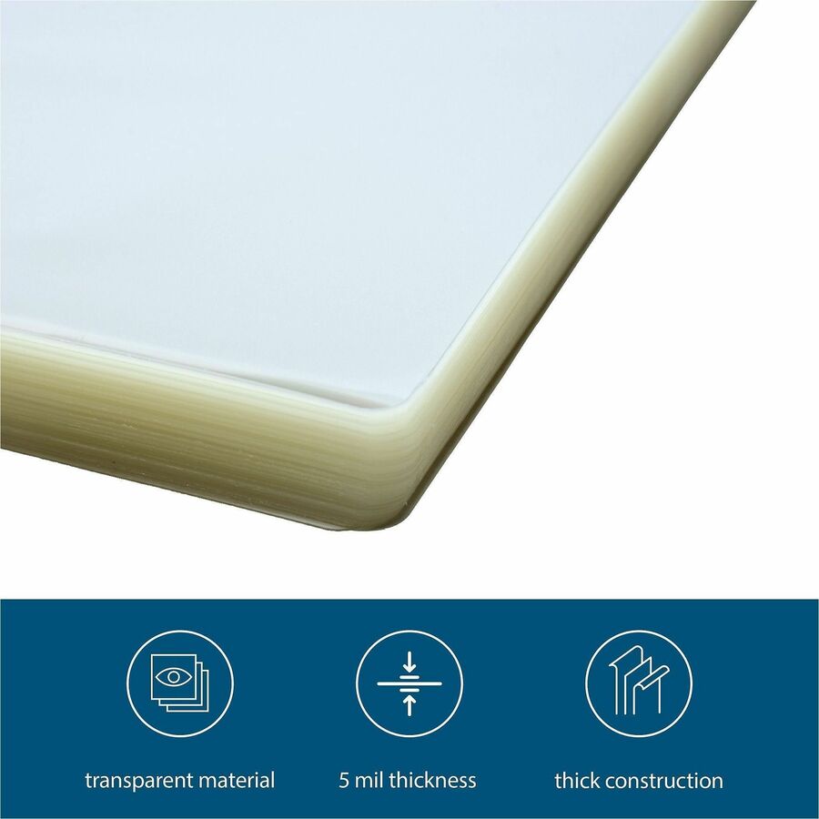 Business Source Menu-size Laminating Pouches - 12.13" x 18" x 5 mil - Clear - 50/Box
