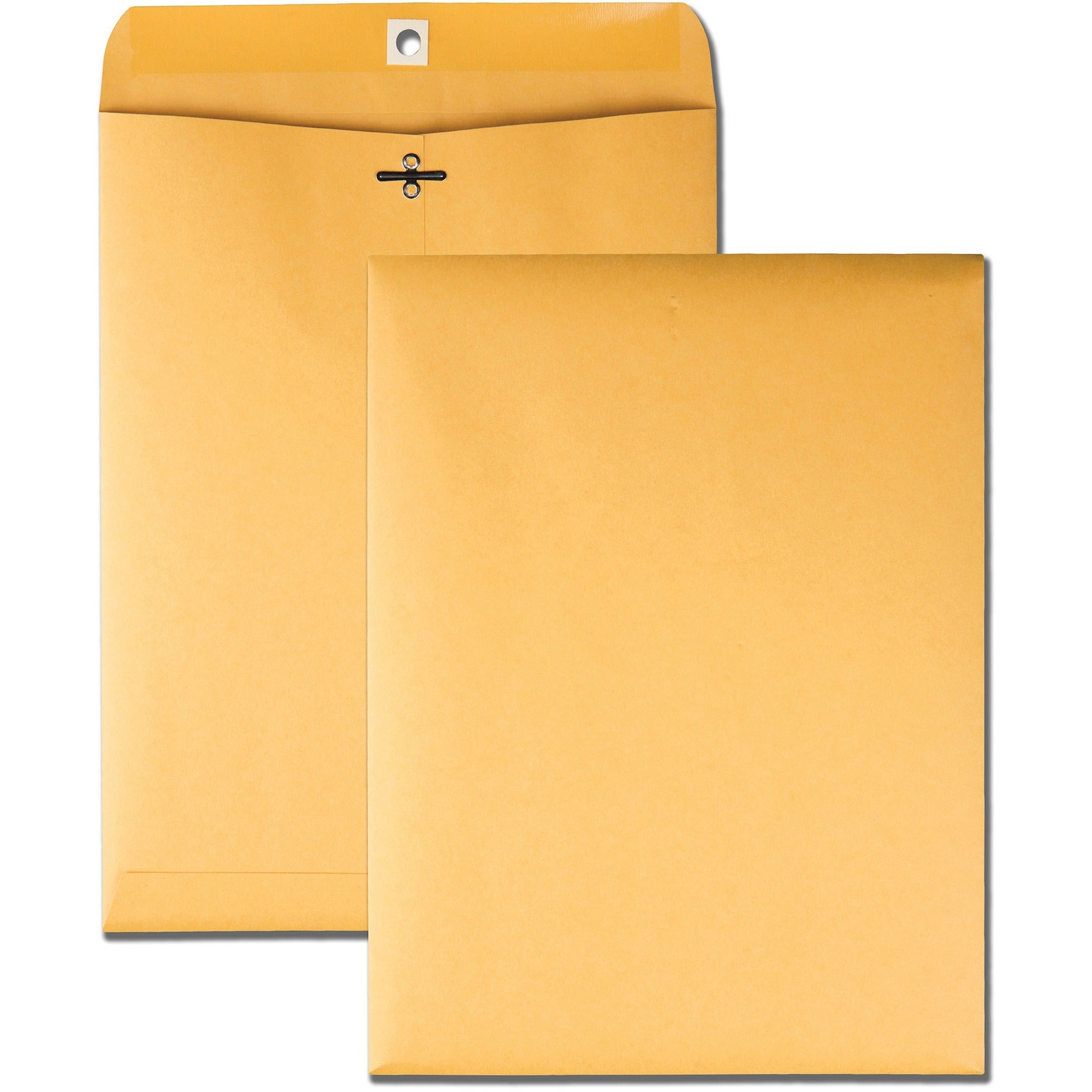 Business Source Kraft Envelopes - Clasp - #90 - 9" Width x 12" Length - 32 lb - Clasp - Brown Kraft - Kraft - 100 / Box
