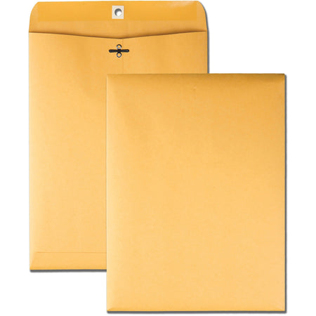 Business Source Kraft Envelopes - Clasp - #90 - 9" Width x 12" Length - 32 lb - Clasp - Brown Kraft - Kraft - 100 / Box