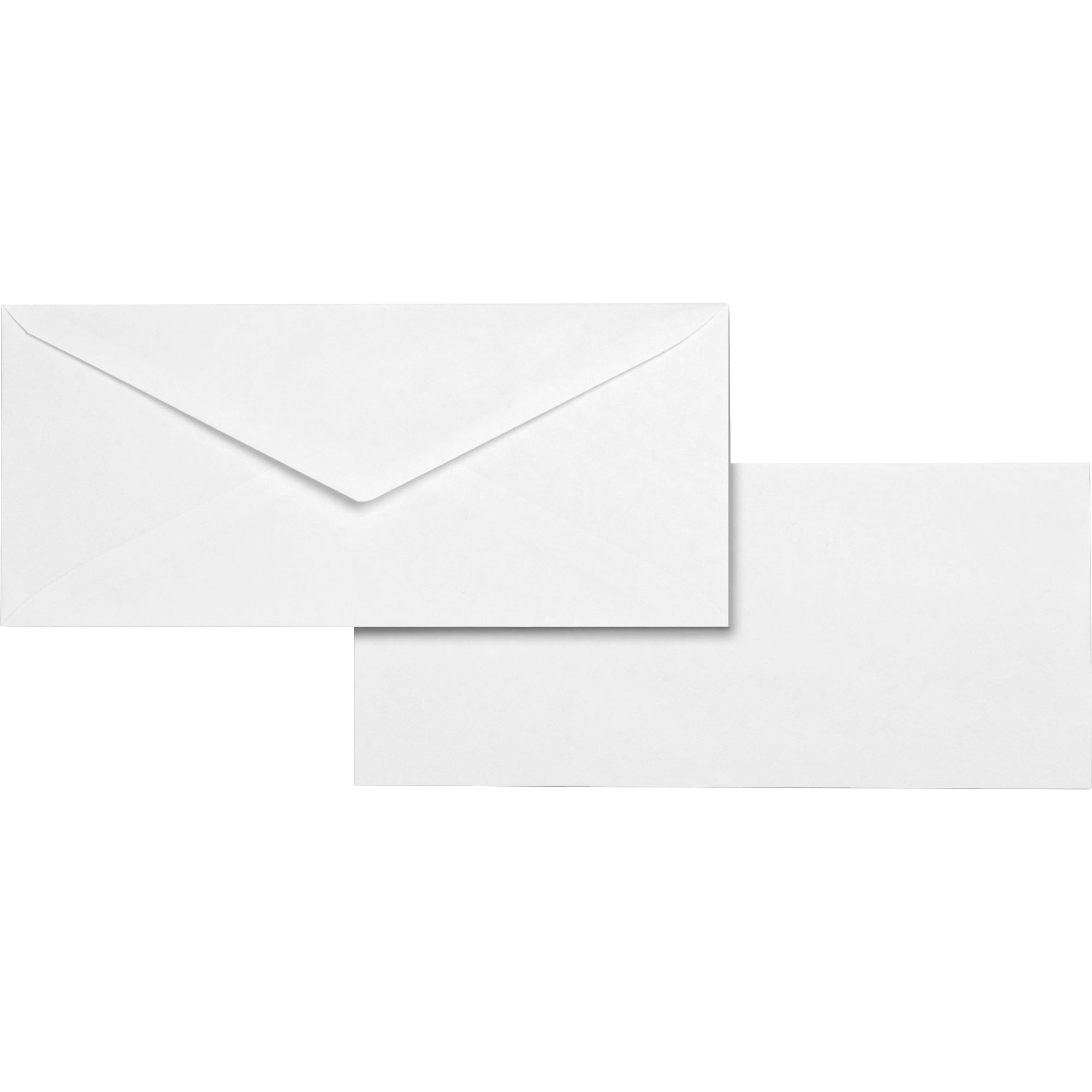 Business Source No. 10 White Wove V-Flap Business Envelopes - Business - #10 - 9 1/2" Width x 4 1/8" Length - 24 lb - Gummed - White - Wove - 500 / Box