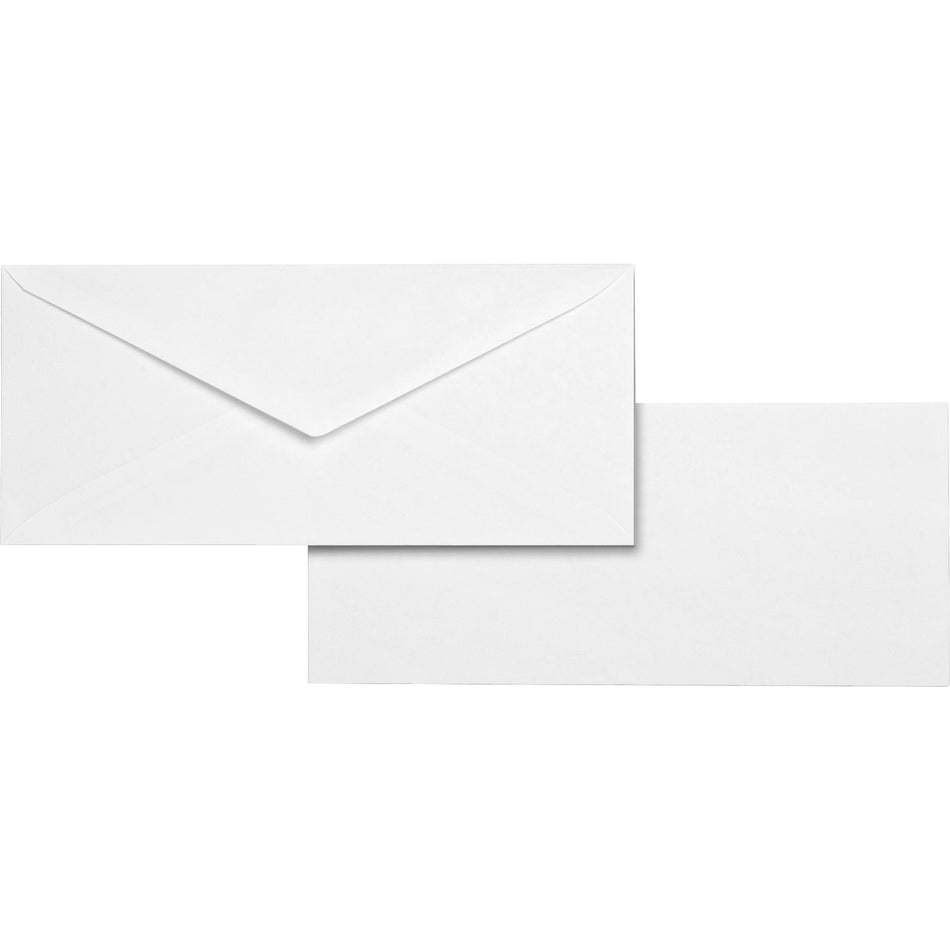 Business Source No. 10 White Wove V-Flap Business Envelopes - Business - #10 - 9 1/2" Width x 4 1/8" Length - 24 lb - Gummed - White - Wove - 500 / Box