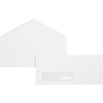 Business Source #10 Diagonal Seam Window Envelopes - White - 500/Box