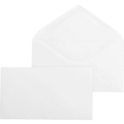Business Source #9 Envelopes - 24 lb White Wove - 500/Box