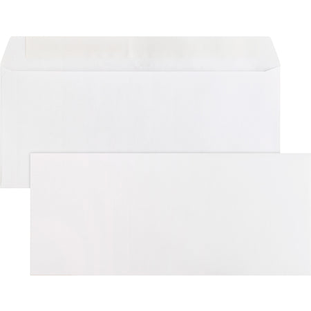 Business Source Plain Peel/Seal Business Envelopes - Business - #10 - 9 1/2" Width x 4 1/8" Length - 24 lb - Peel & Seal - White - Wove - 500 / Box