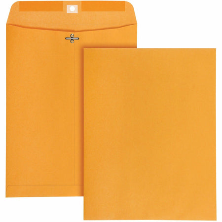 Quality Park 10 x 13 High Bulk Clasp Envelopes with Deeply Gummed Flaps - Clasp - 10" Width x 13" Length - Gummed - Clear - Kraft - 100 / Box
