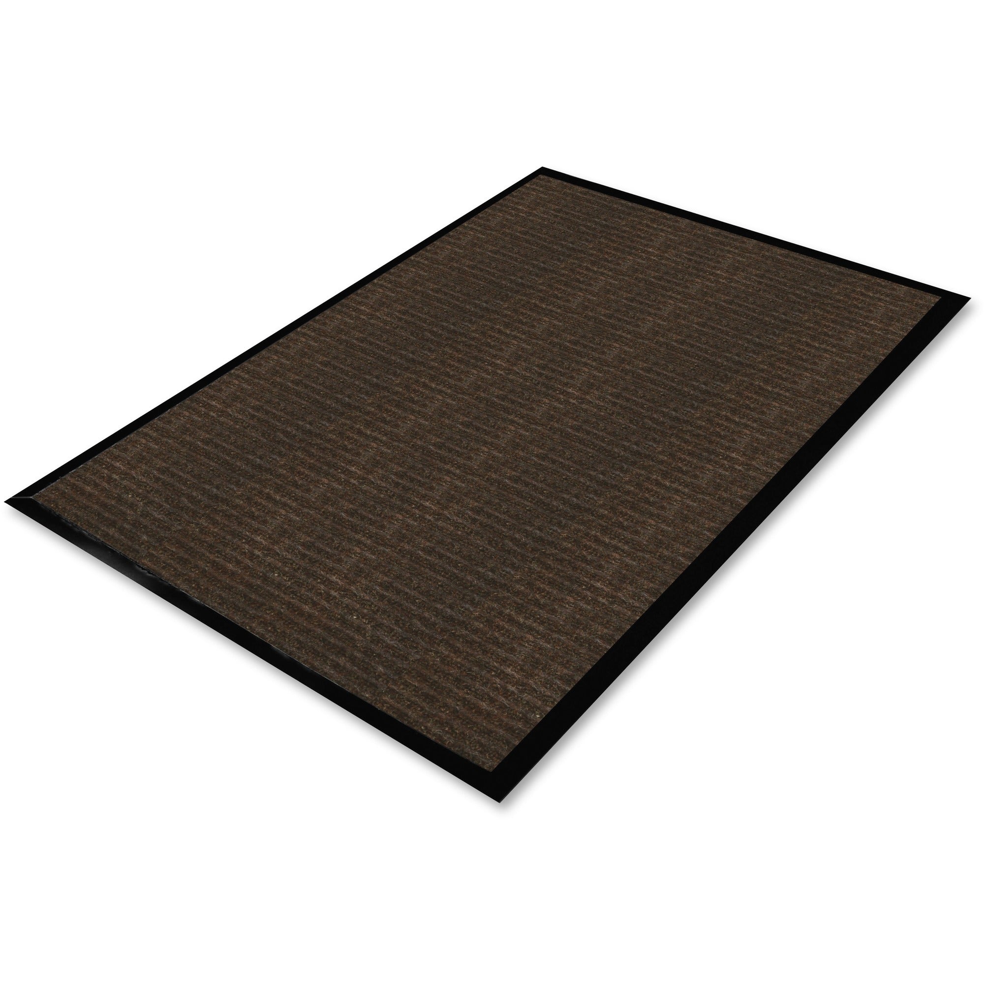 Genuine Joe Gold Dual-Rib Hard Surface Floor Mat - Hard Floor - 72" Length x 48" Width - Polypropylene, Vinyl - Chocolate - 1 Each