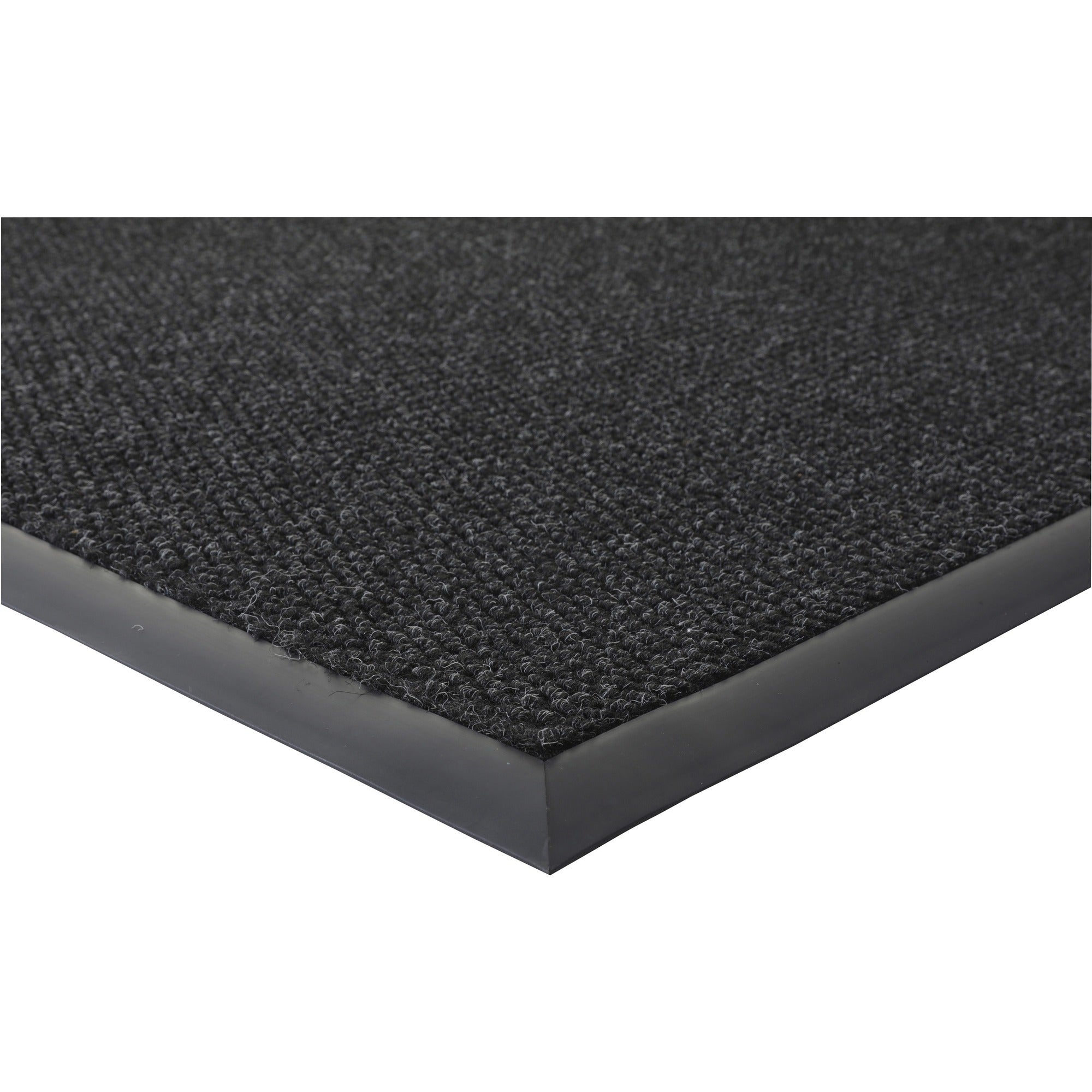 Genuine Joe Ultraguard Berber Heavy Traffic Mat - Hard Floor, Indoor, Outdoor - 72" Length x 48" Width - Rubber - Charcoal Black - 1 Each