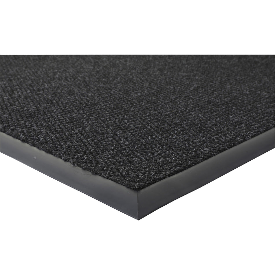 Genuine Joe Ultraguard Berber Heavy Traffic Mat - Hard Floor, Indoor, Outdoor - 72" Length x 48" Width - Rubber - Charcoal Black - 1 Each